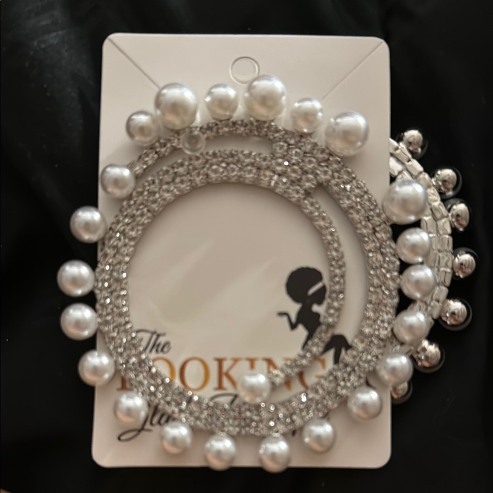 Silver and Pearl Hoop Earrings